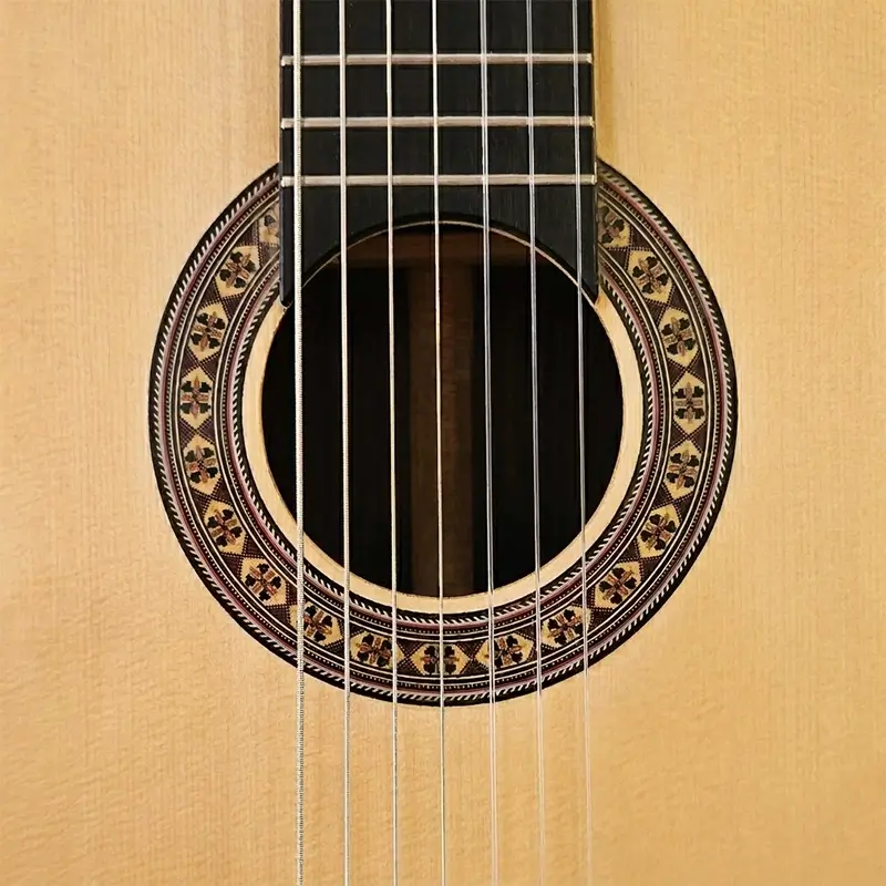 buraco e roseta de um violão sete cordas