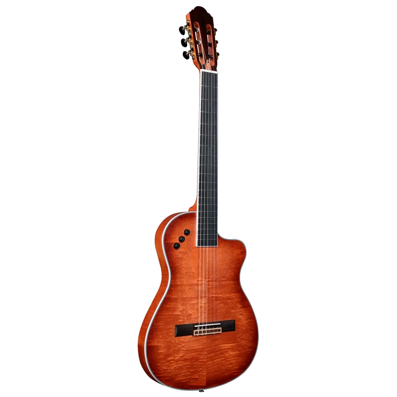 violão nylon de seis cordas eletrico do tipo flat ou slim